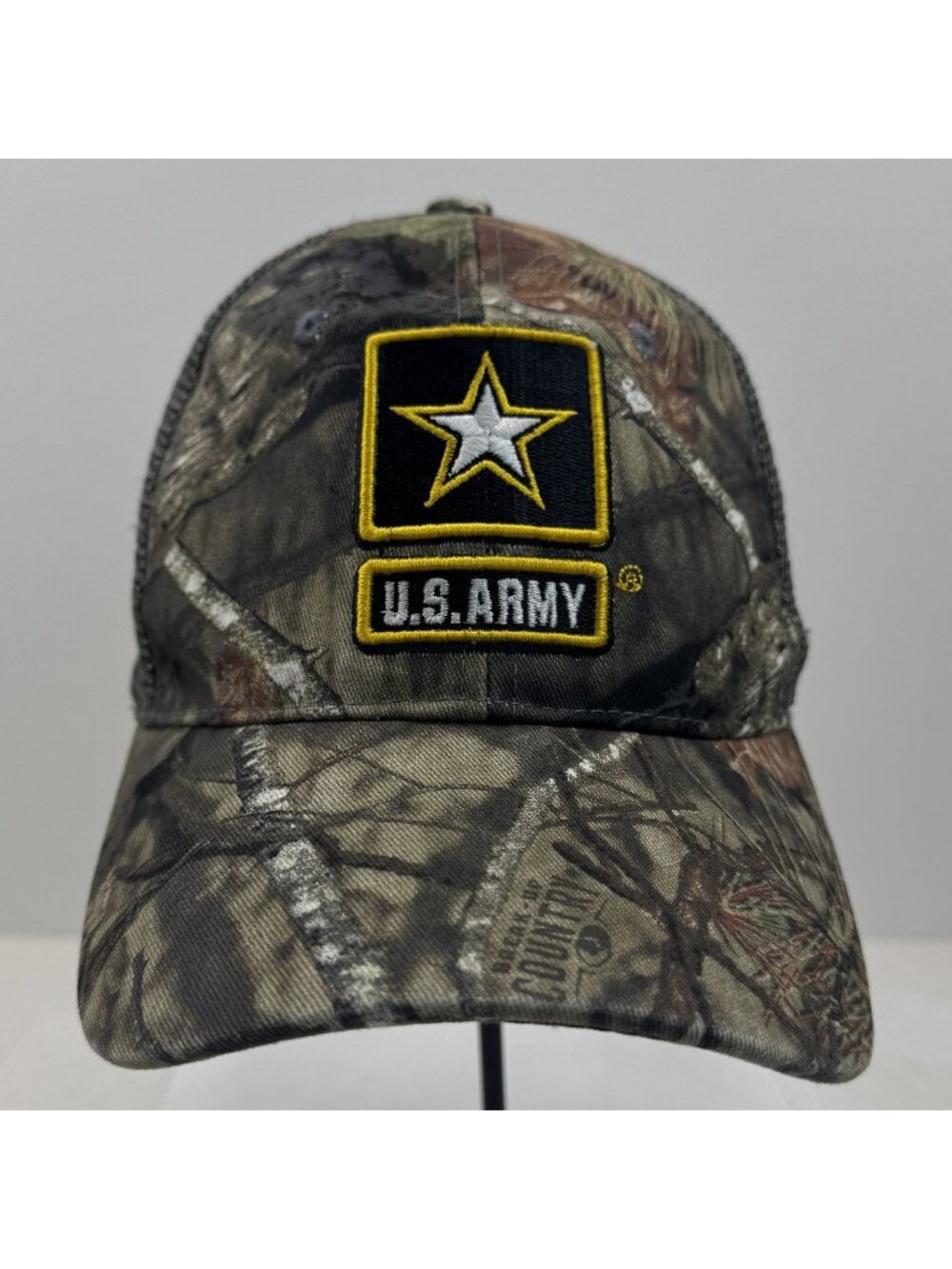 US Army Mossy Oak Camo Trucker Hat Mesh Snapback Adjustable Embroidered Logo OS